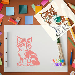 cat design stencil for scrapbooking