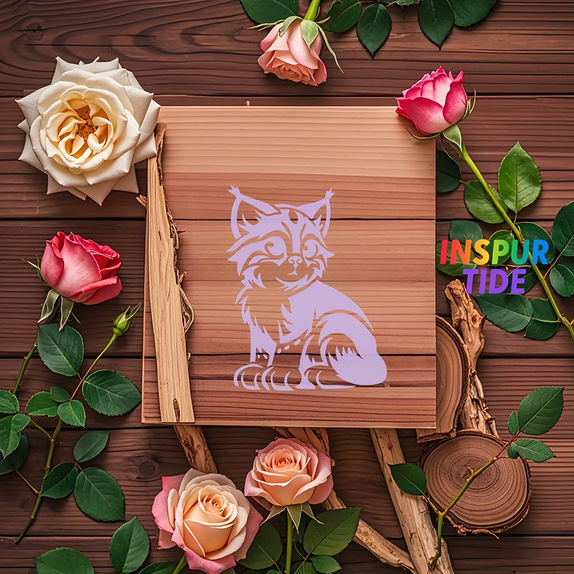 cat stencil for greeting cards diy