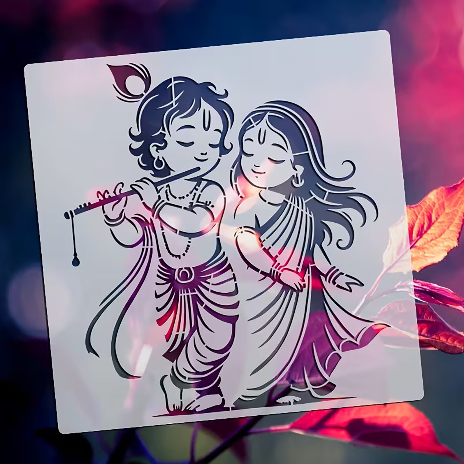 Crafted from sturdy reusable material, this painting stencil