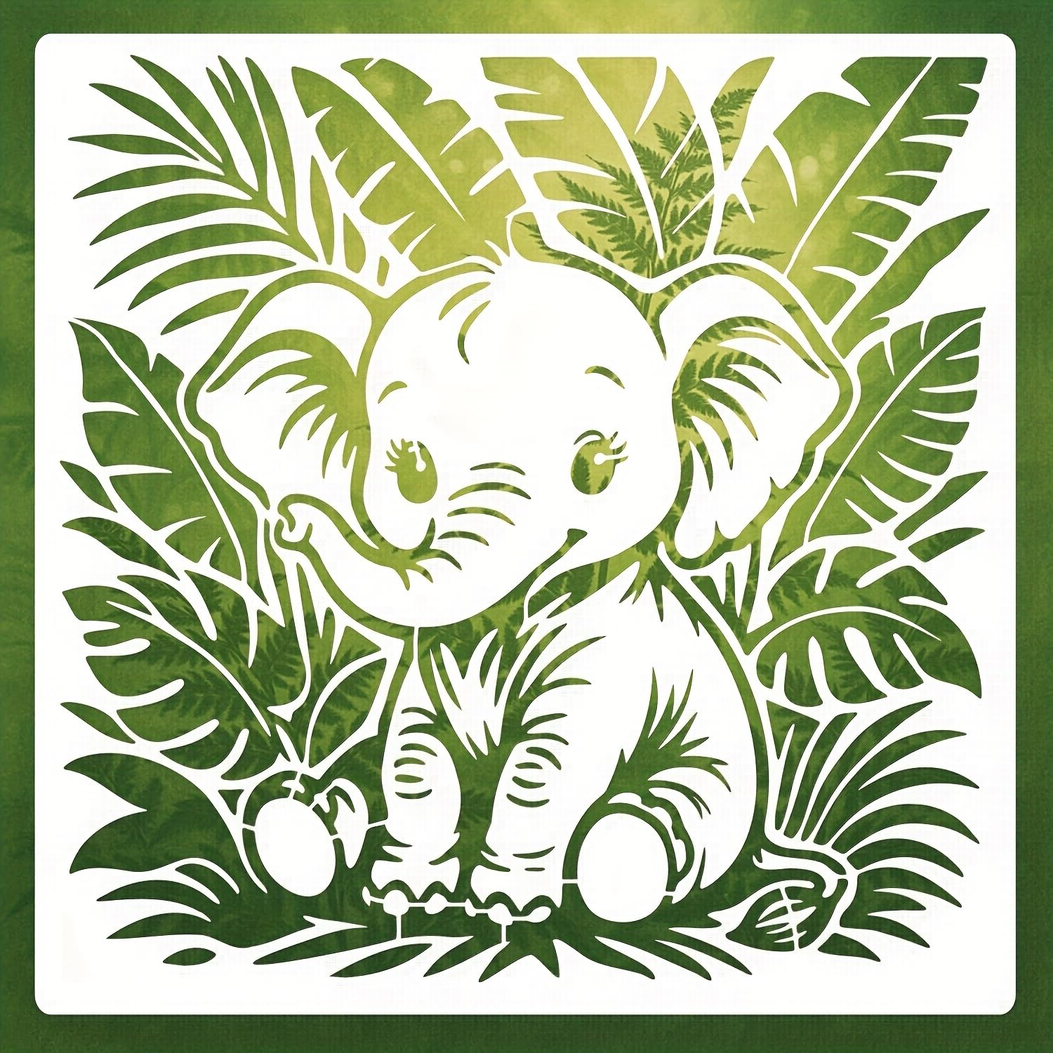 elephant design stencil for wall painting