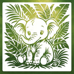 elephant design stencil for wall painting