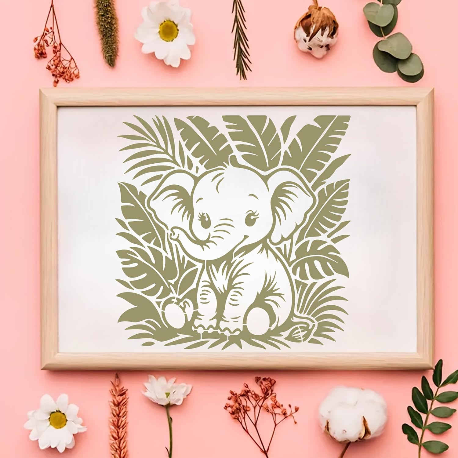 reusable elephant stencil design for crafts