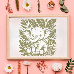 reusable elephant stencil design for crafts