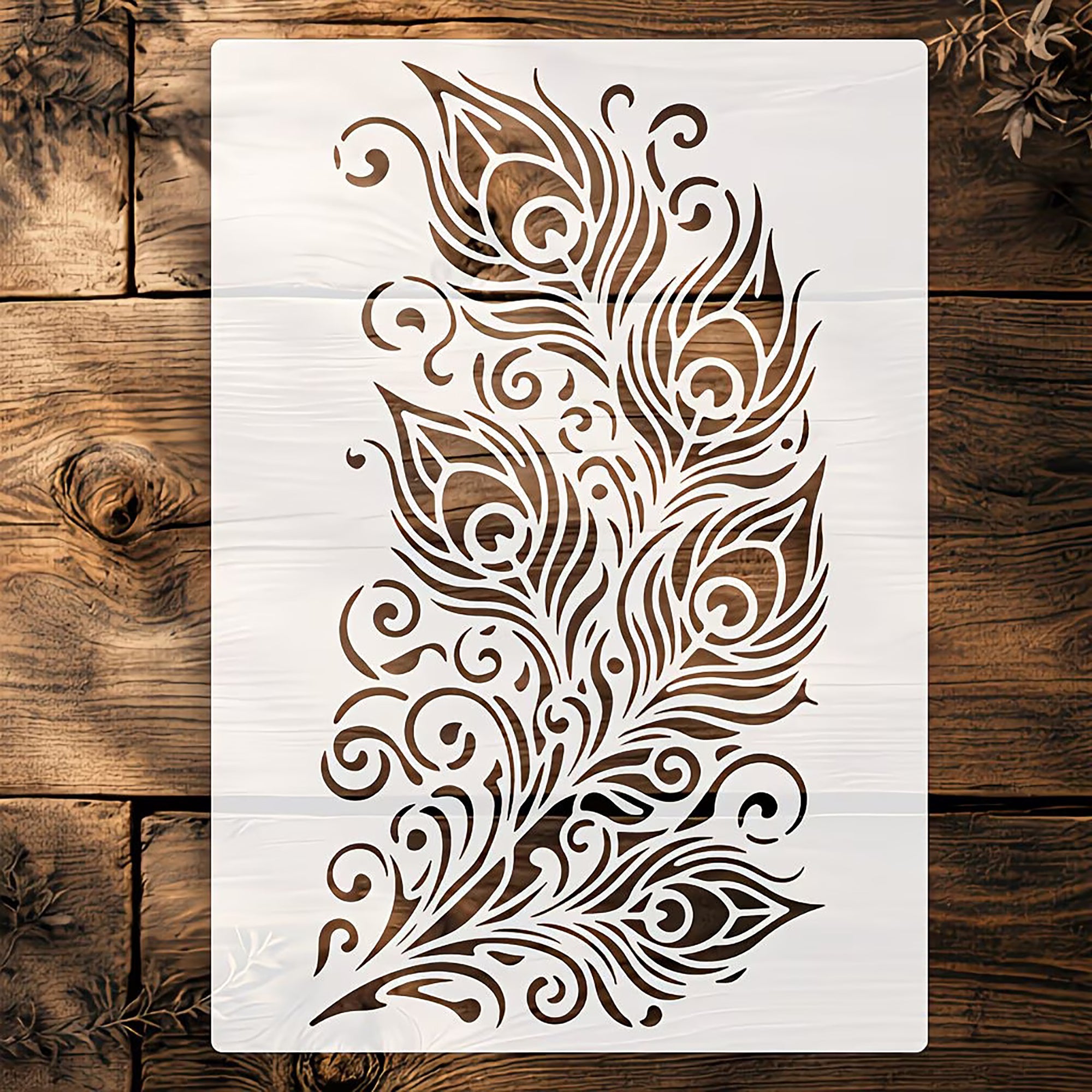 peacock feather stencil