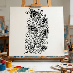 large feather stencil for wall and canvas painting