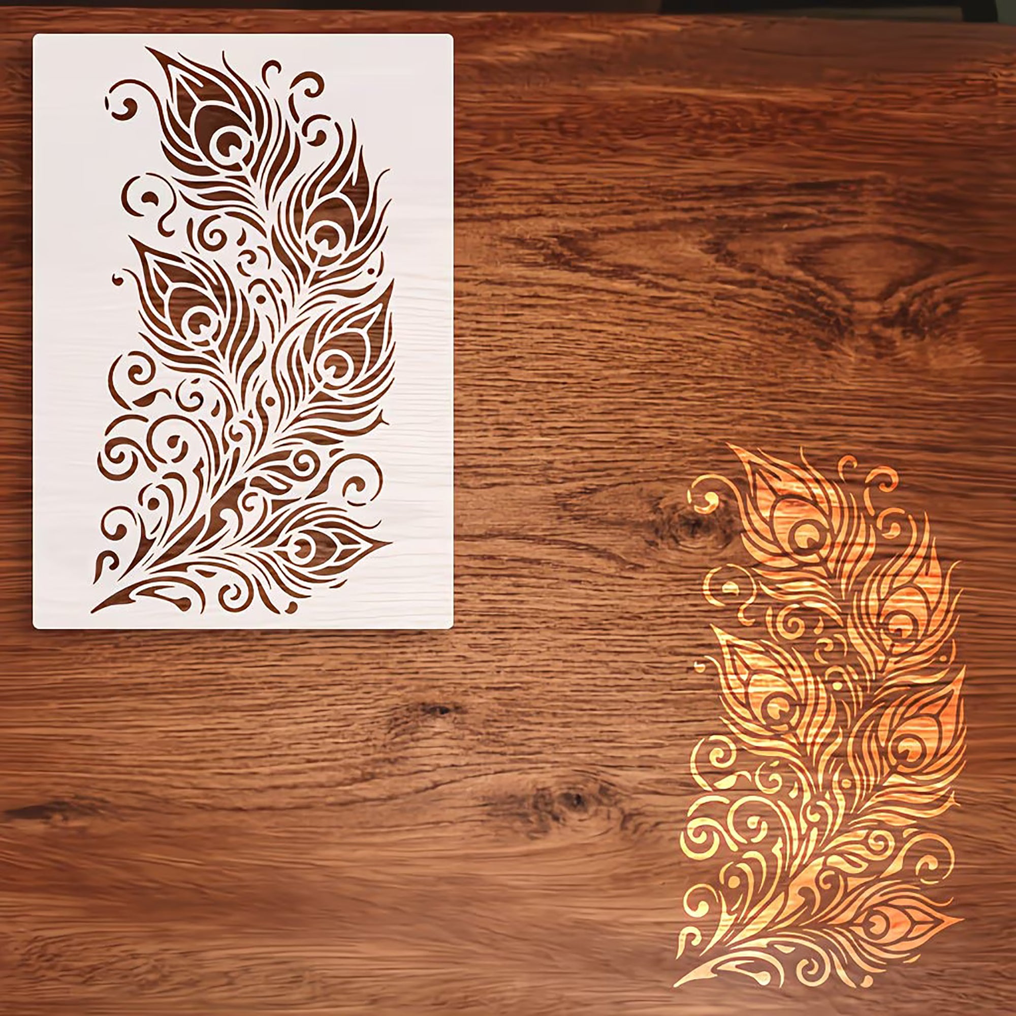 reusable feather painting template for diy makers