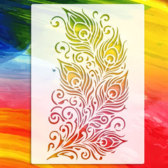 peacock feather art stencil for artists and students