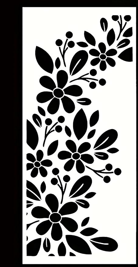 floral border stencil for painting