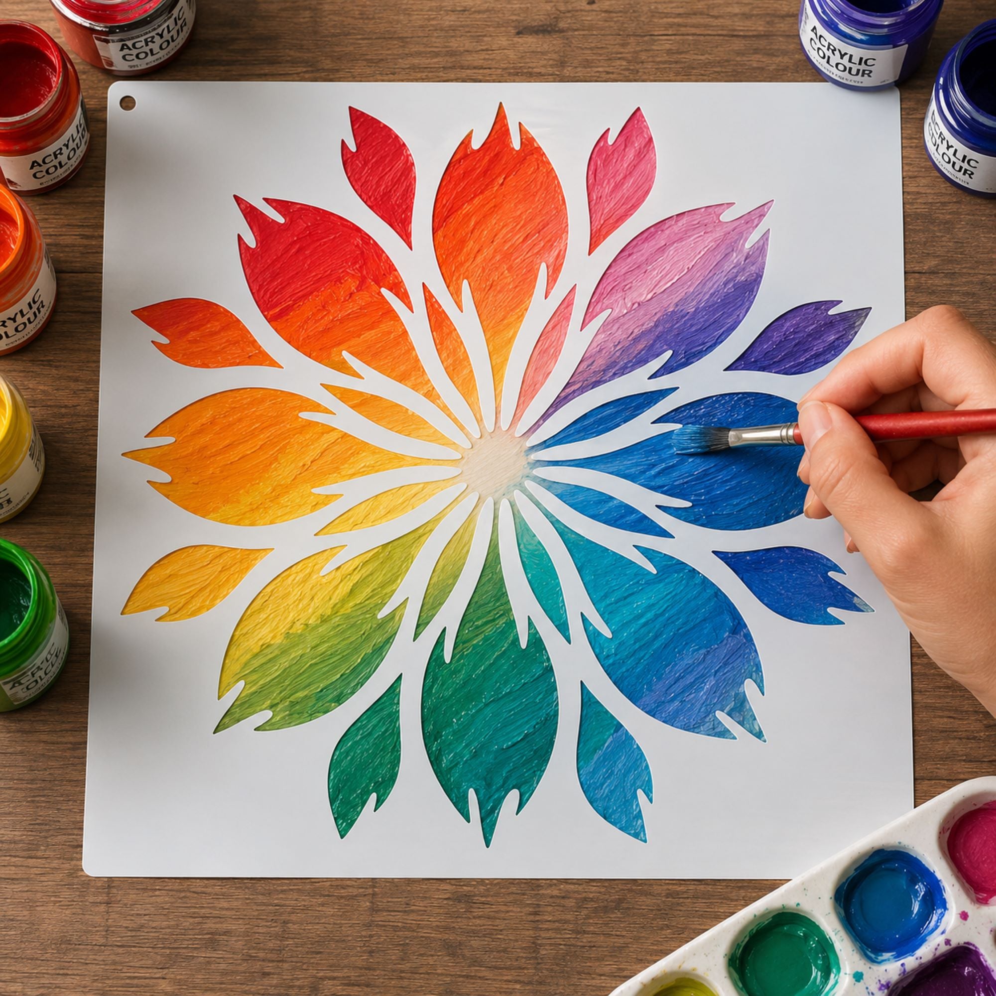 mandala flower reusable painting stencil for diy art projects