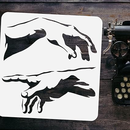 hands painting stencil