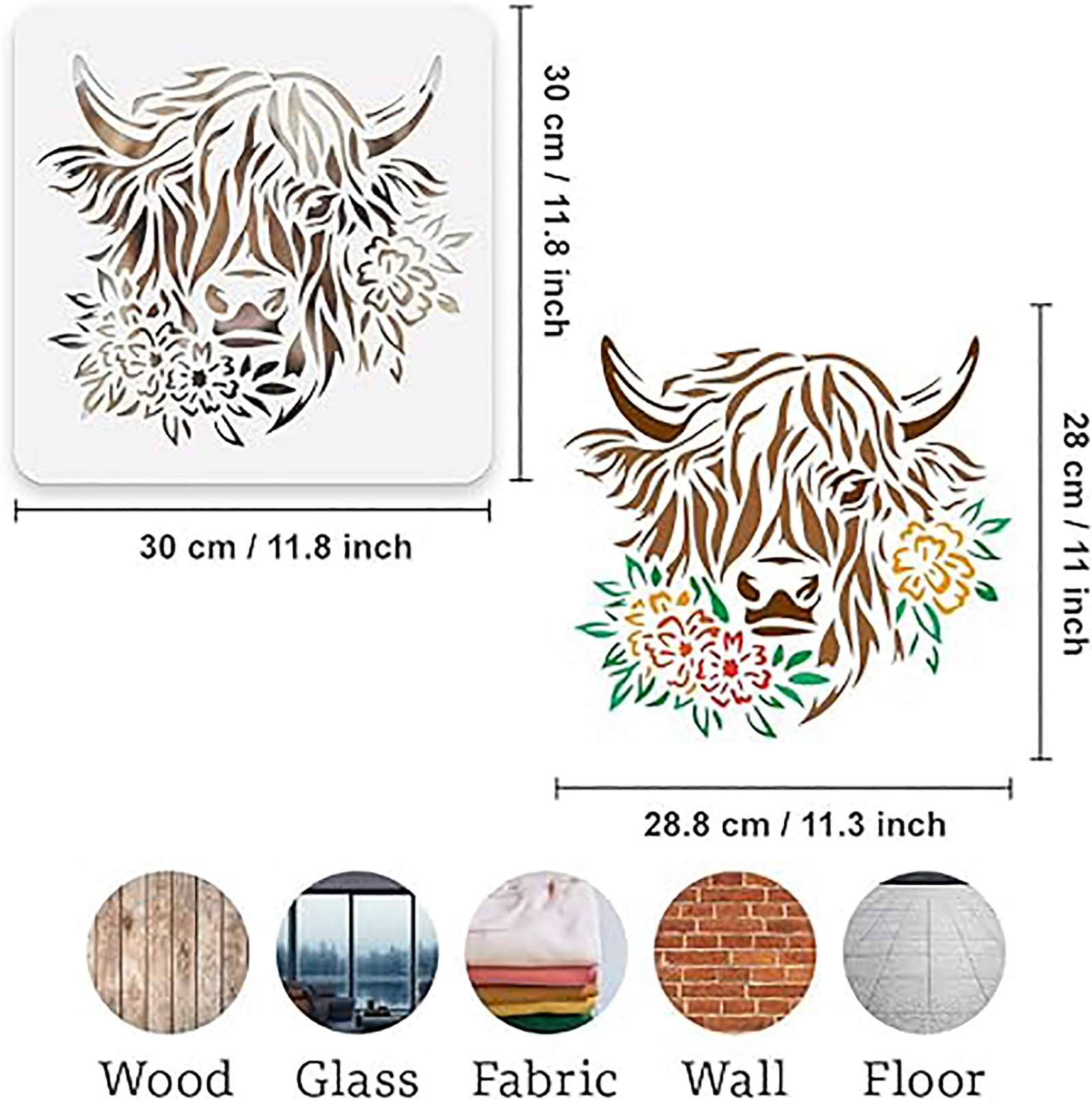 highland cow stencil