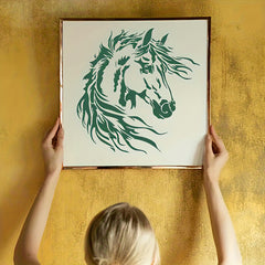Cliths Horse PET Painting Stencil for DIY Art & Craft Reusable Horse Template for Wall Wood Canvas Furniture & Fabric Painting