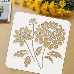 large dahlia stencil for painting