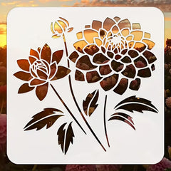 dahlia pattern stencil for canvas
