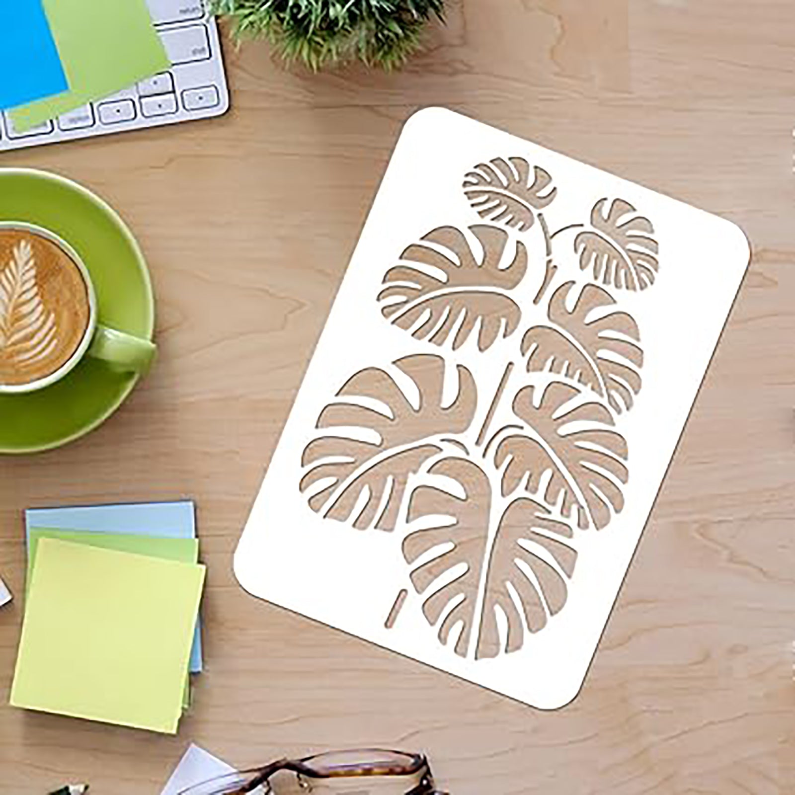 monstera stencil