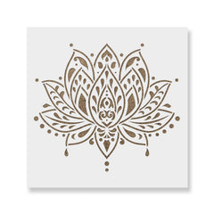 lotus mandala stencil for wall art