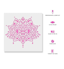 lotus stencil for furniture and tiles