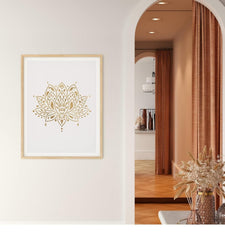 large lotus pattern stencil for crafts