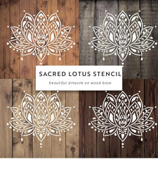 Cliths Lotus Flower Stencil Template for Wall Art, Furniture, Tile, Fabric Crafts – Reusable Painting Stencil for Home Décor Mandala Design