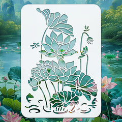 lotus stencil for painting