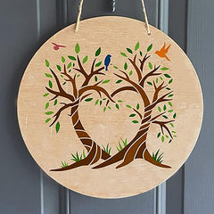spring tree design stencil for art