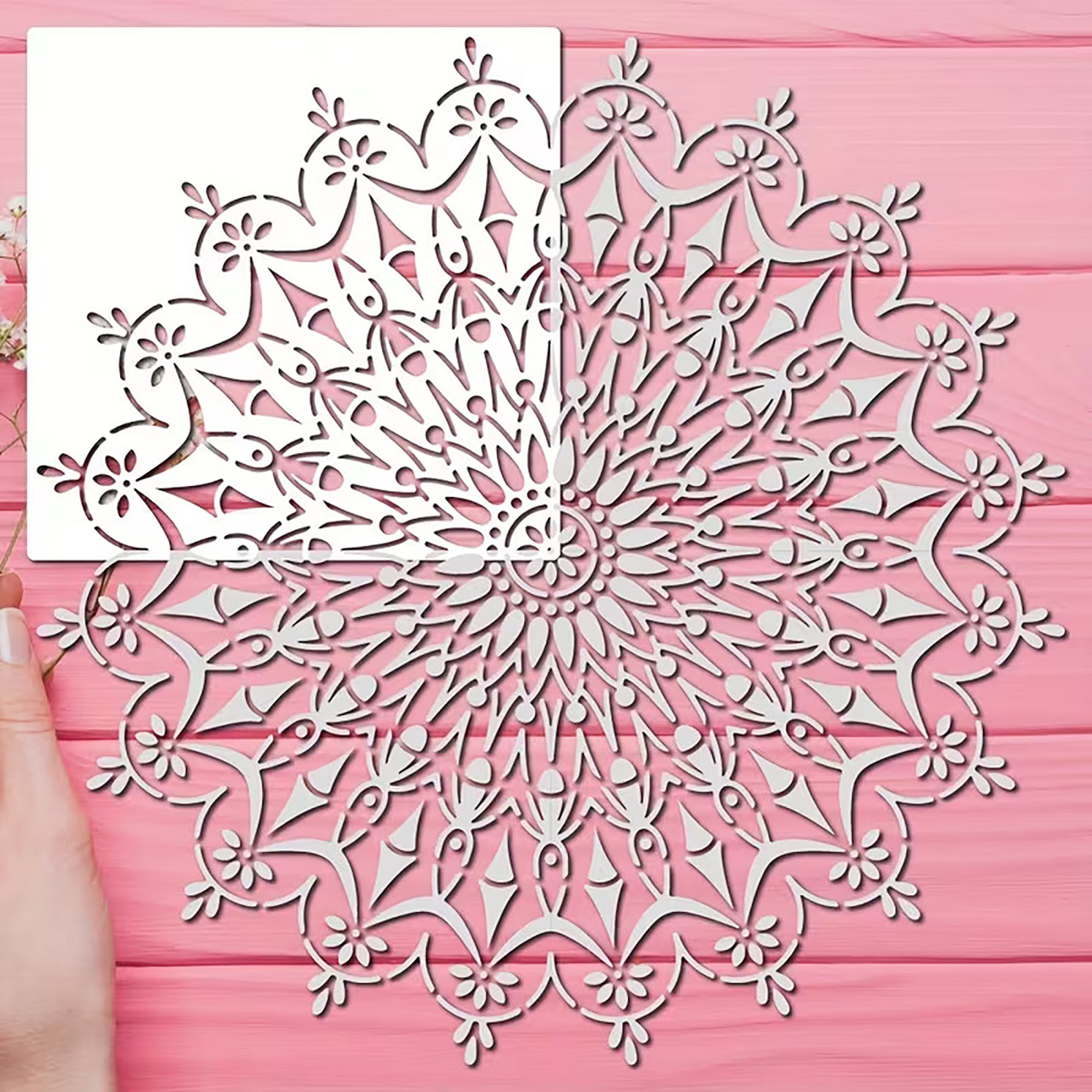 quarter mandala stencil for diy art and craft