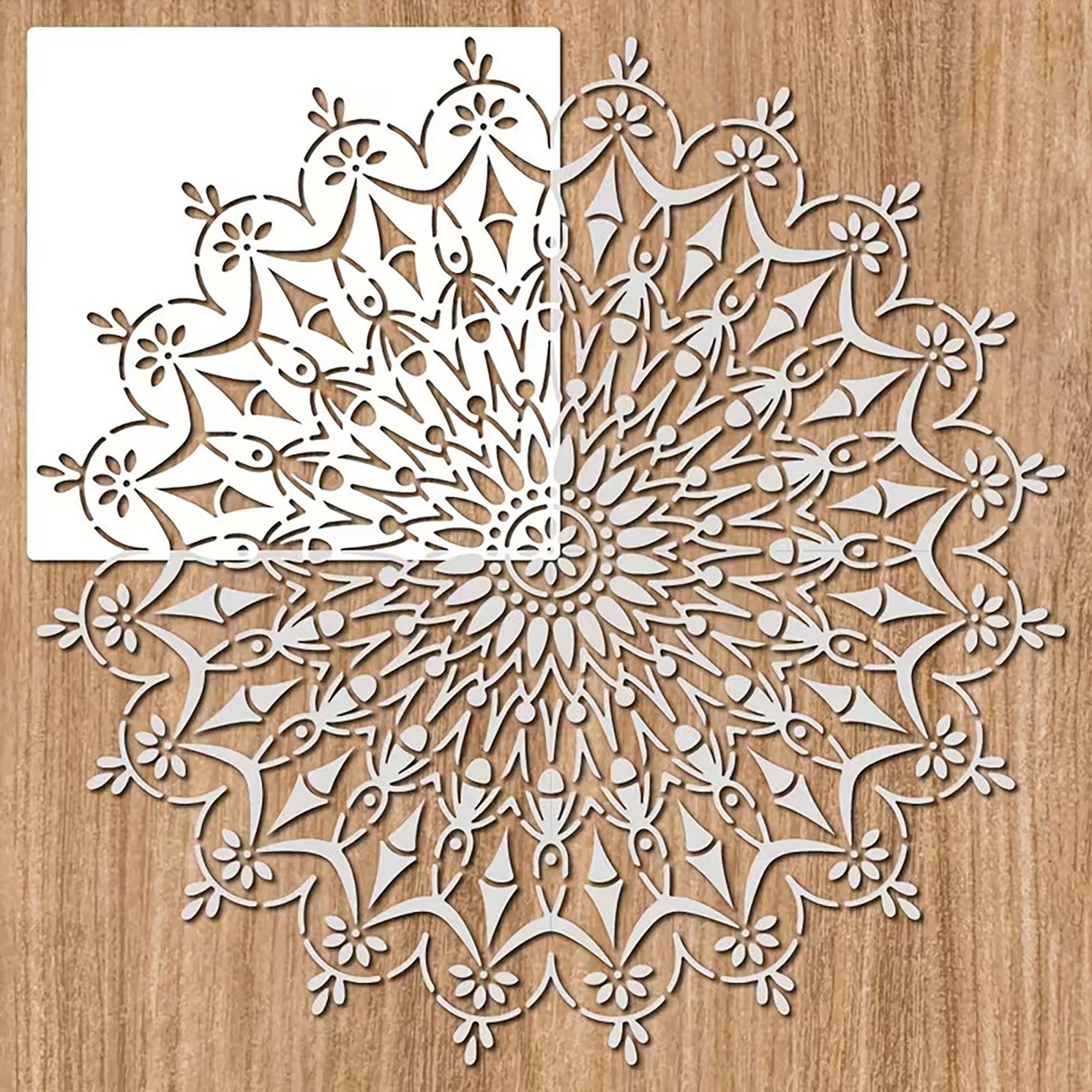 mandala stencil for wall and floor painting