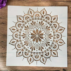 Crafted from durable PET, this reusable mandala stencil