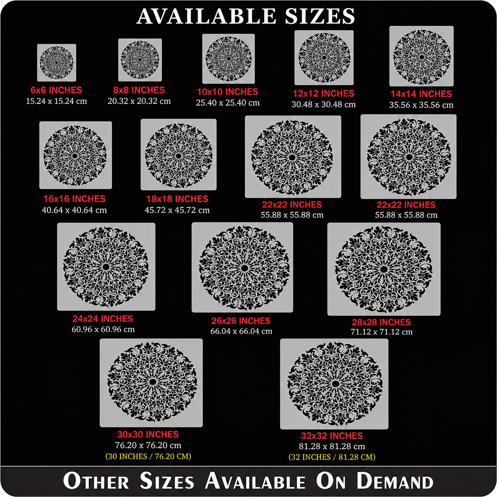 reusable round mandala stencil for wall painting