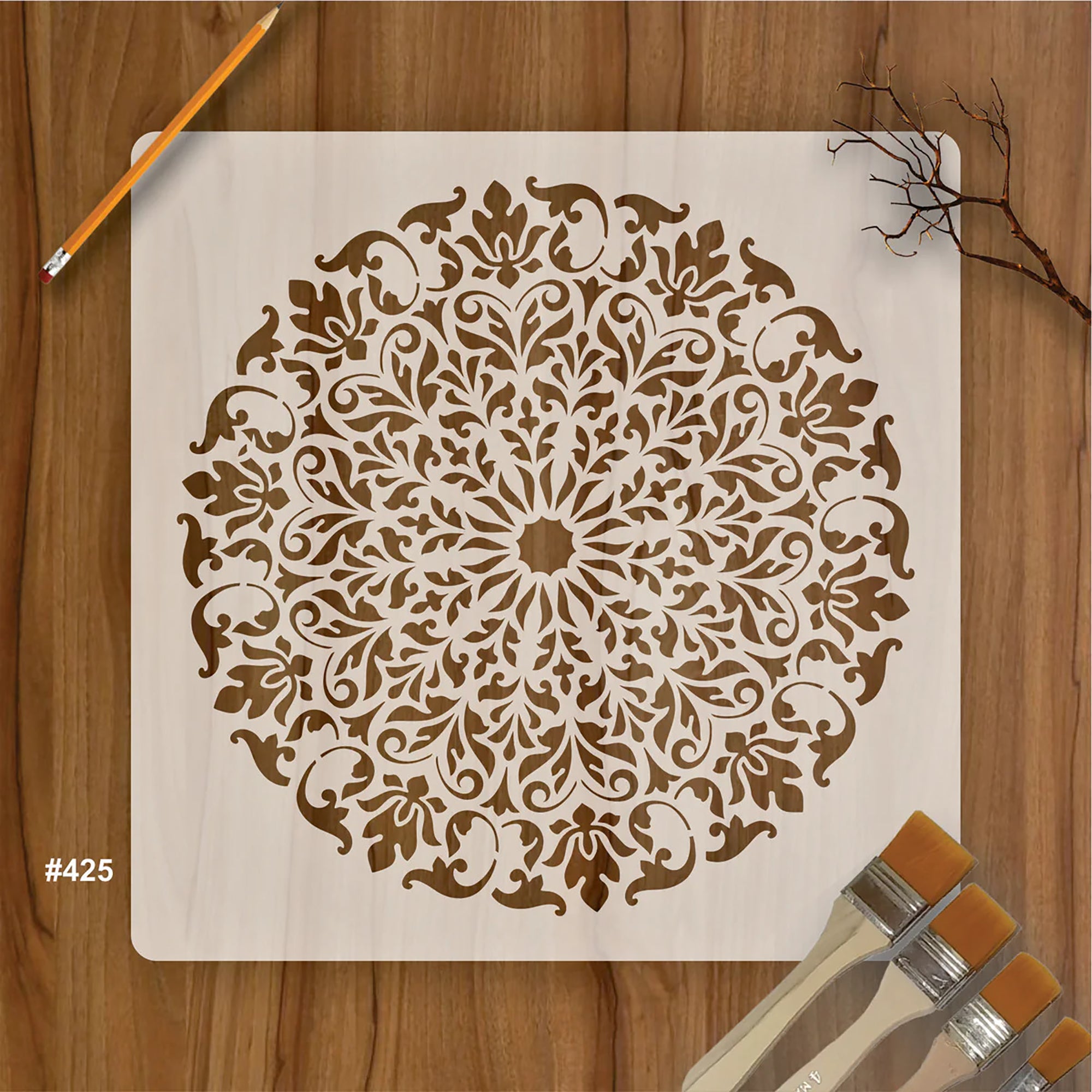 floral mandala stencil for diy art projects