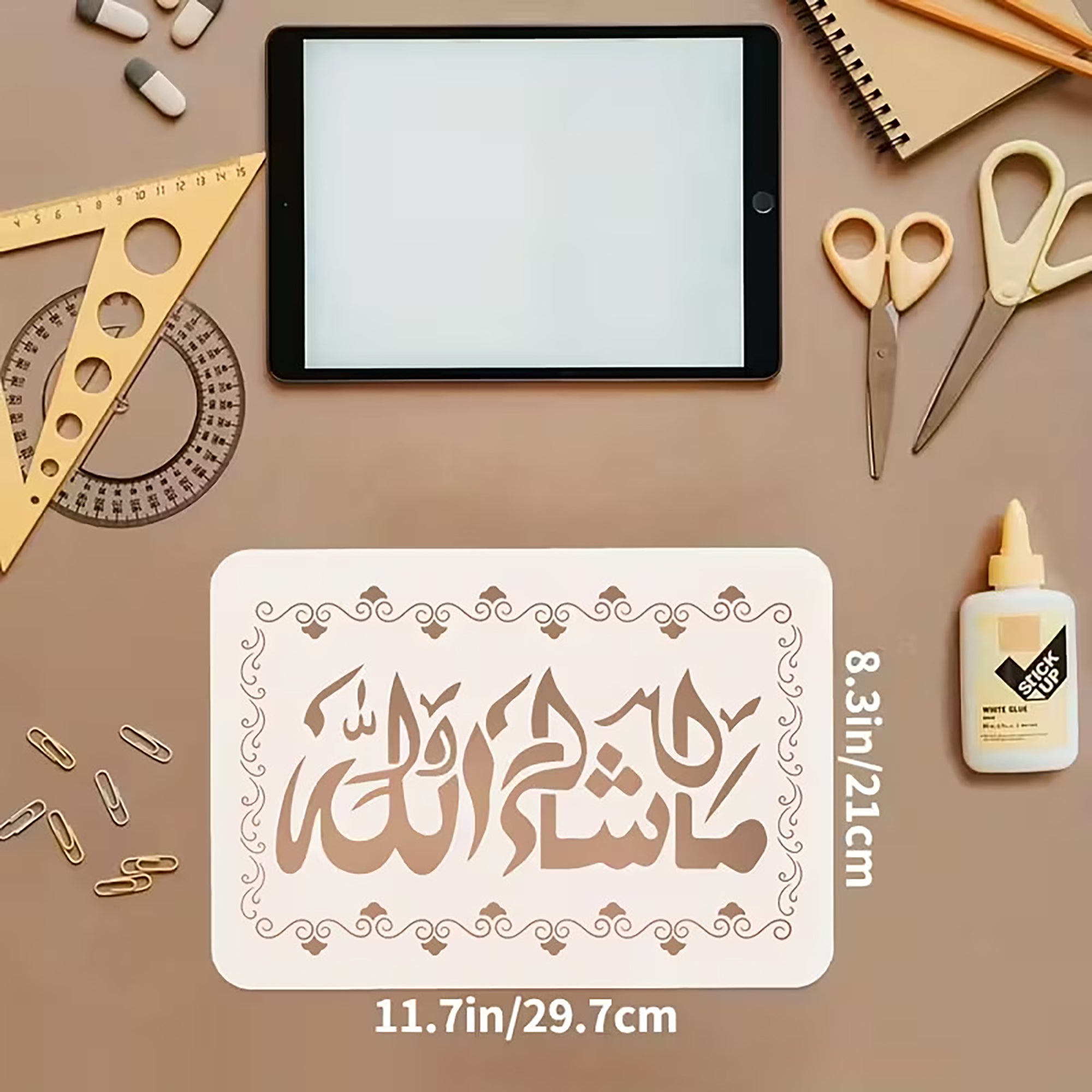 pet stencil for acrylic islamic artwork