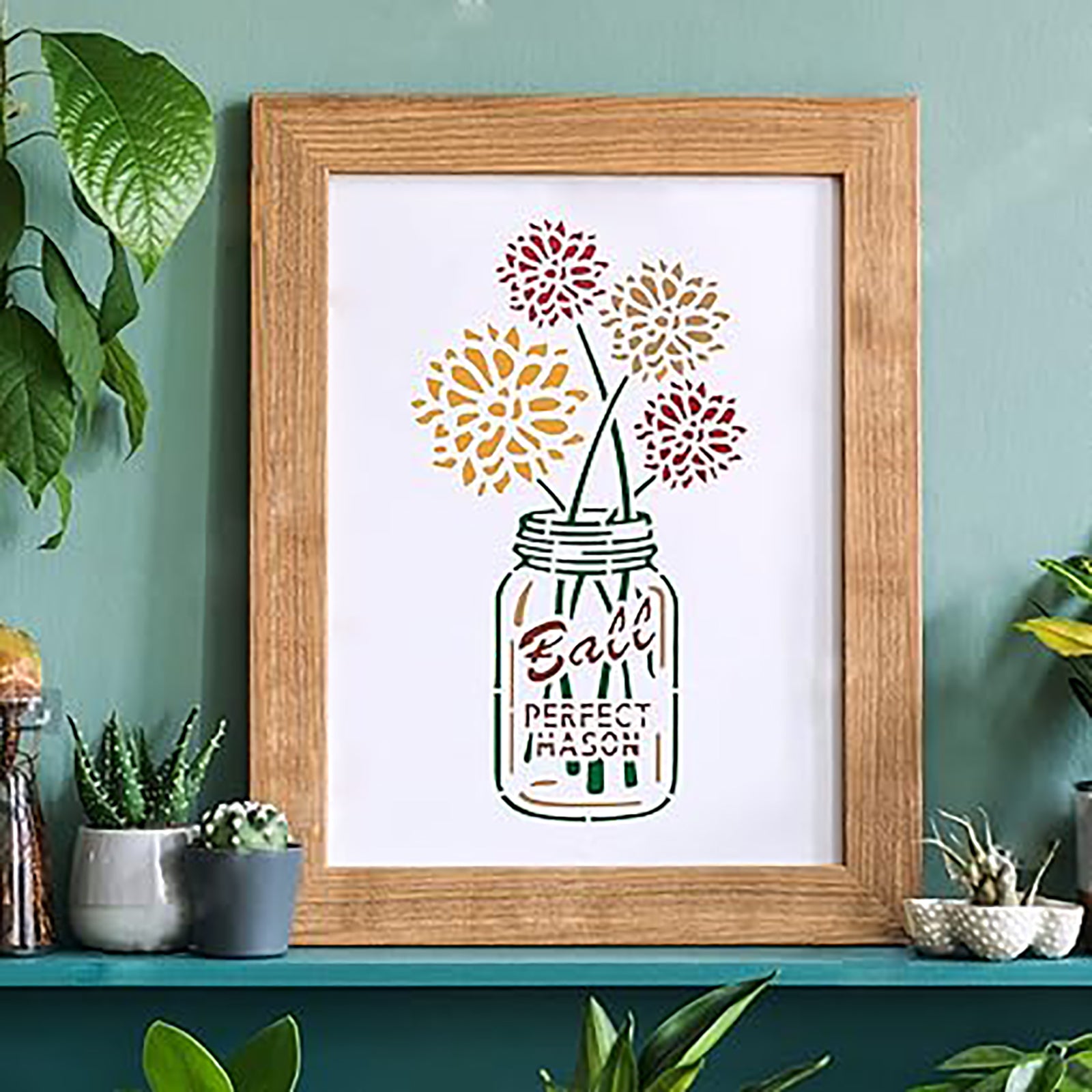 jar flower stencil