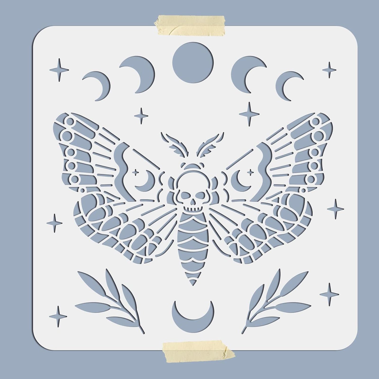 moth skull stencil