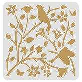 bird branch painting stencil