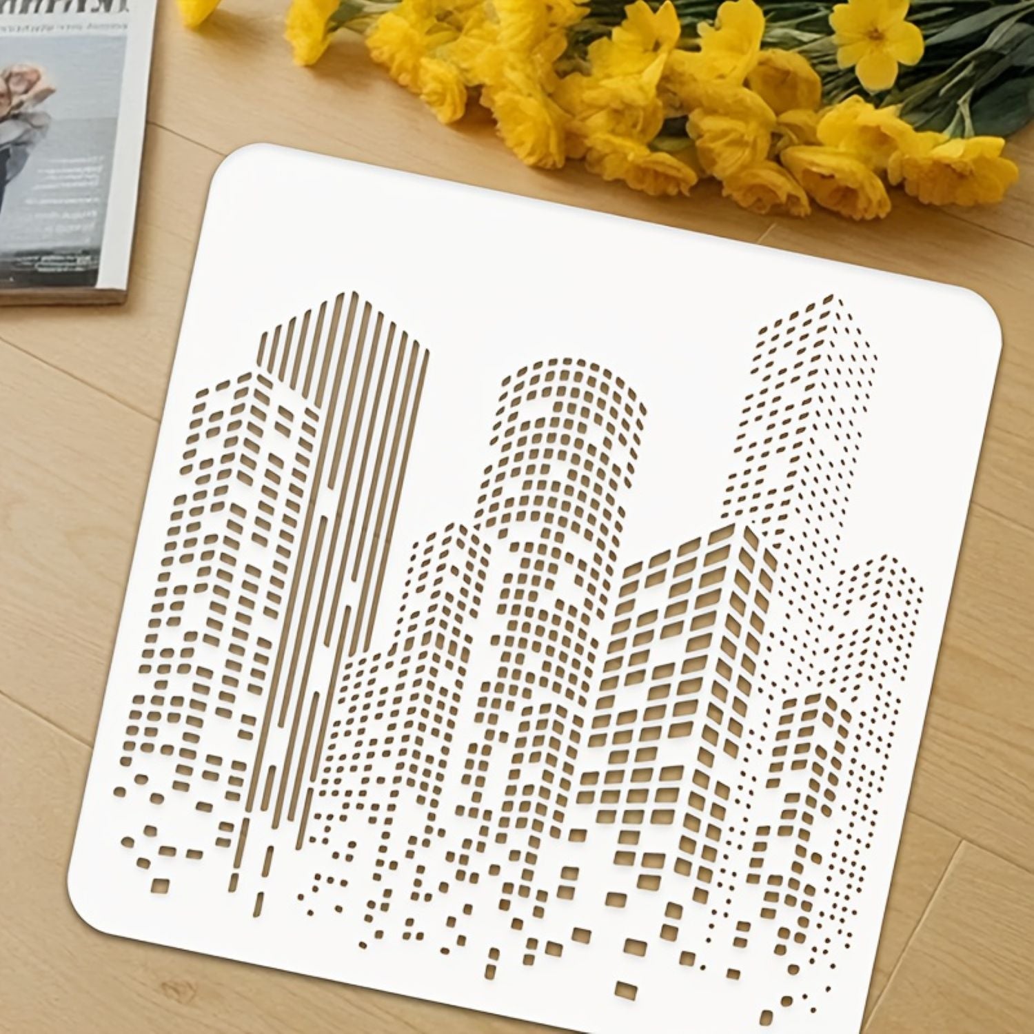 Skyscraper Stencil Template for Home Décor