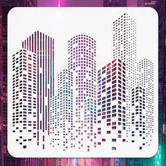 Cityscape Design Stencil for Walls & Floors