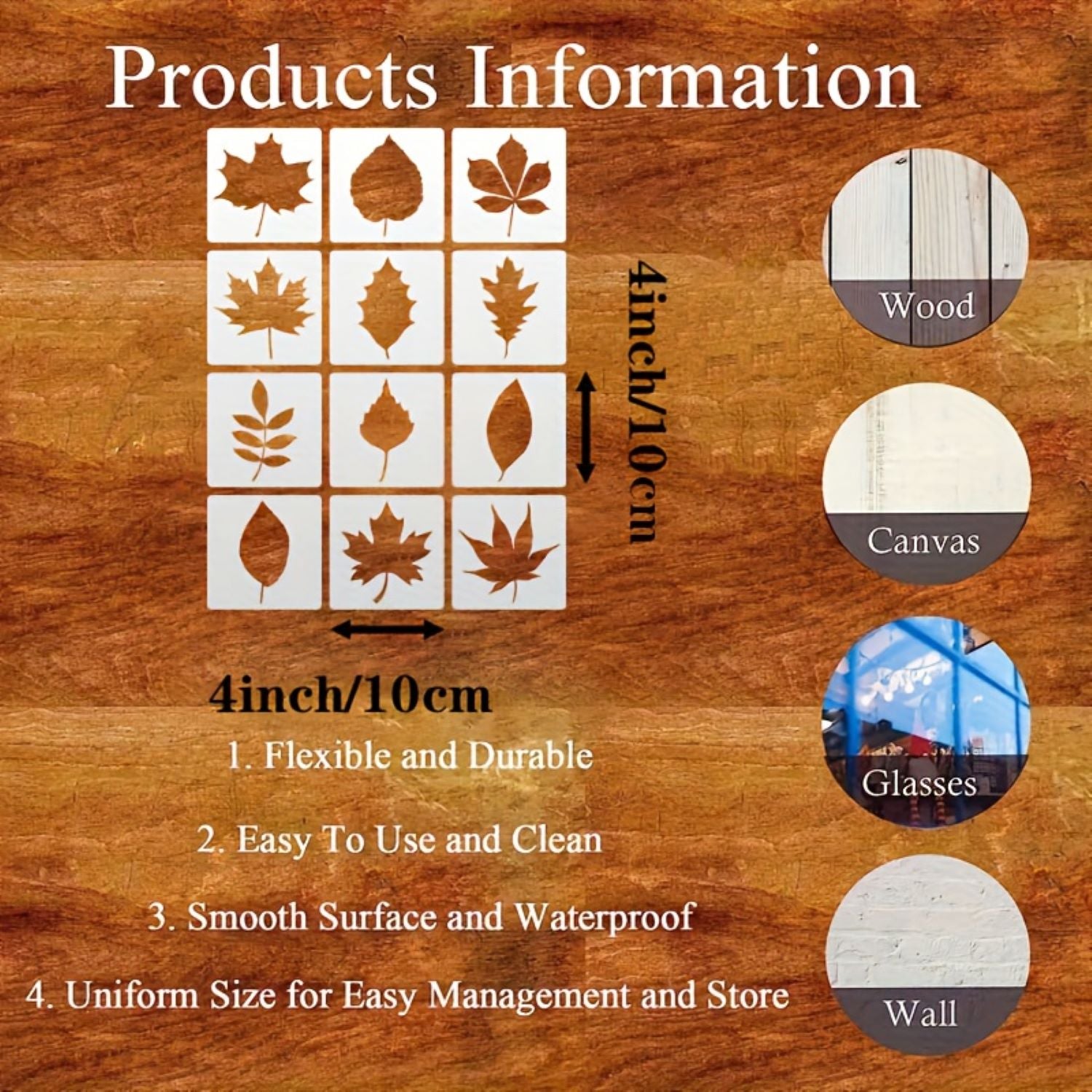 Autumn leaf stencil template