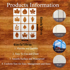 Autumn leaf stencil template