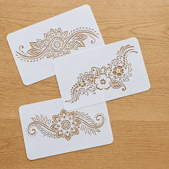 reusable henna floral painting stencil