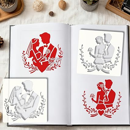 love couple painting stencil