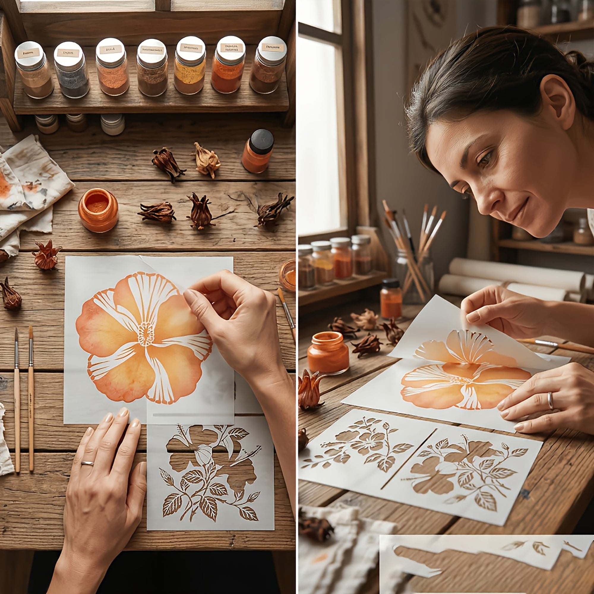 floral stencil for scrapbook projects