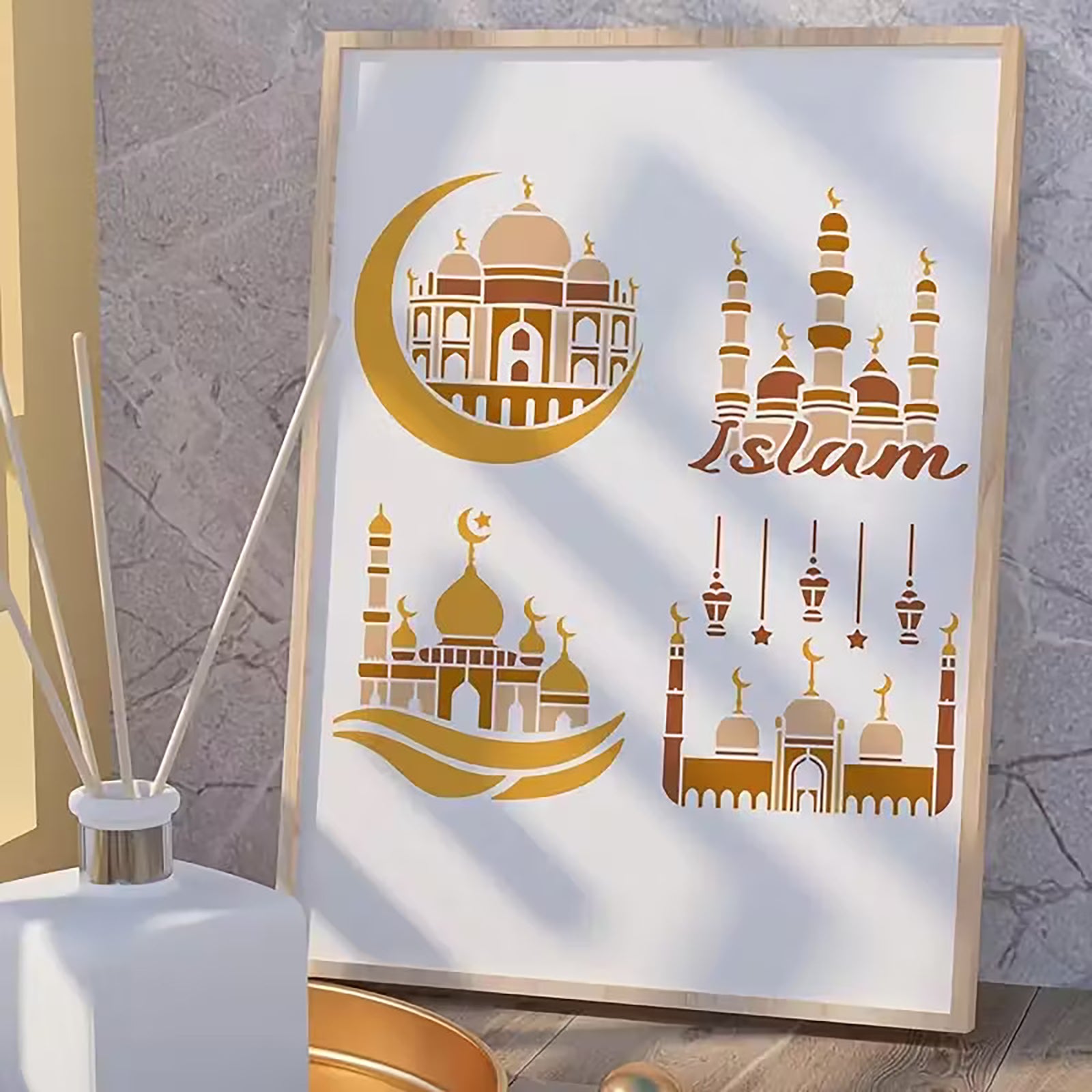 islamic diy craft stencil set