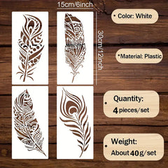boho feather stencil for wall art