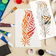 Create stunning décor with this large leaf pattern stencil