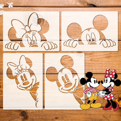 4pcs Mickey & Minnie Mouse Stencils