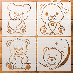 Bear stencils for kids painting and craft projects