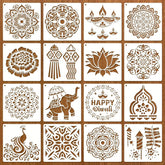 diwali rangoli stencil set
