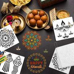 diyas marigold rangoli stencil