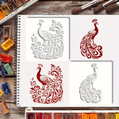 diy stencil for texture paste bird designs