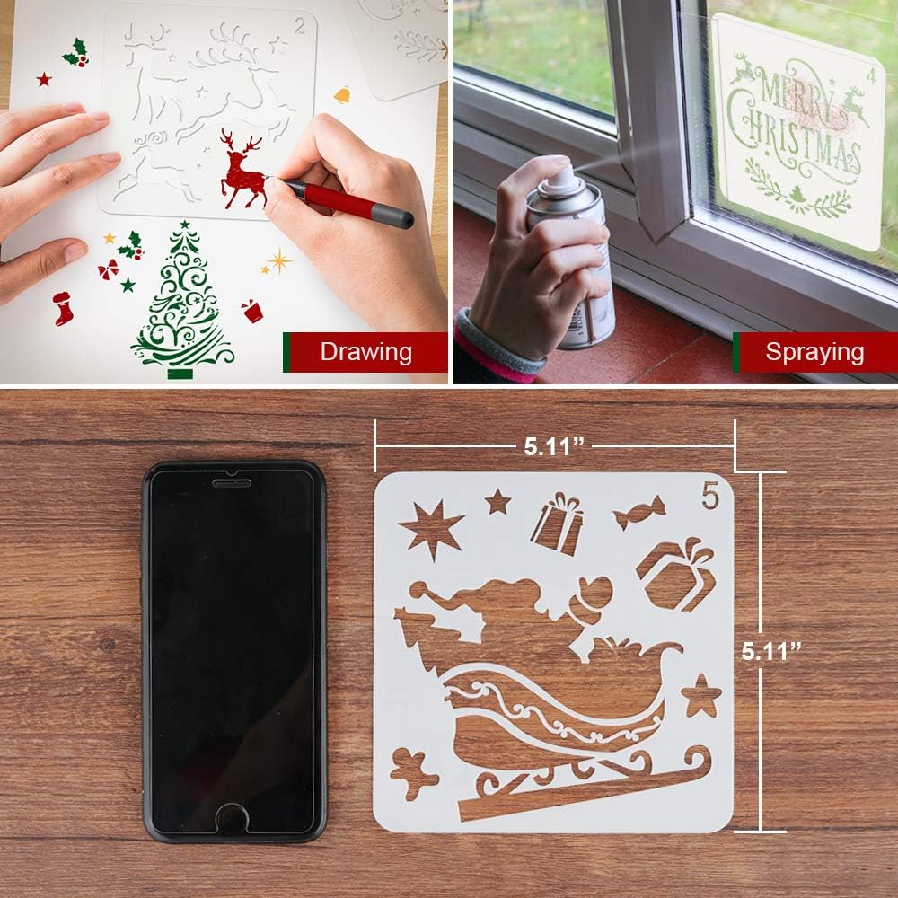 reusable plastic holiday stencil set